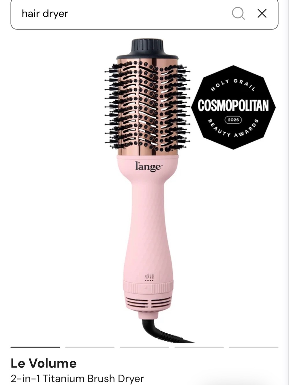 Lange Le Volume 2-in-1 Titanium Brush Dryer — Black